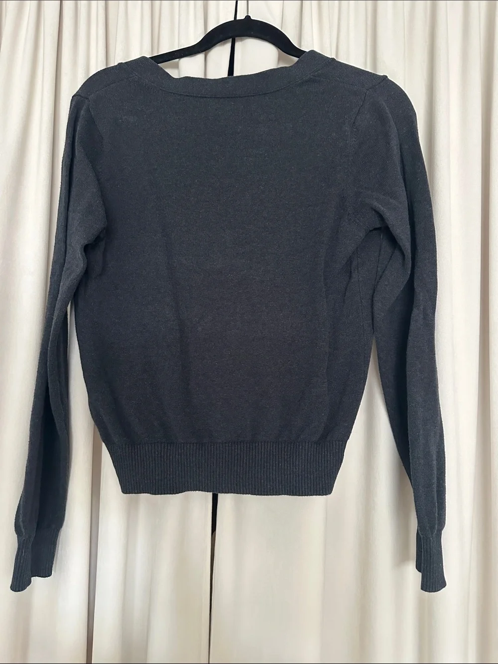 PACT Organic Cotton V-Neck Button Front Cardigan Sweater Black S